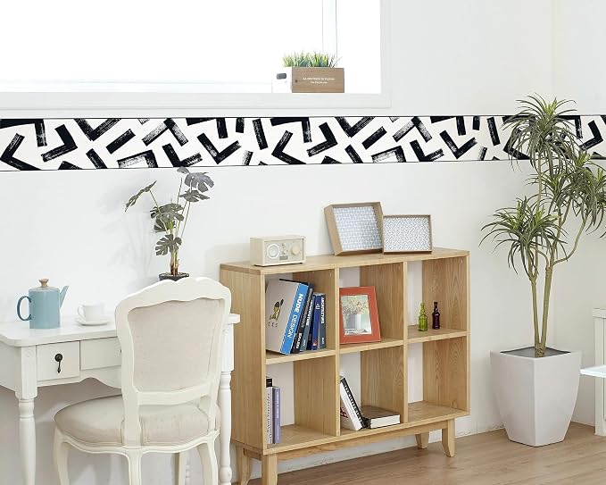 FLFK Black and White Design Wallpaper Border - Image 6