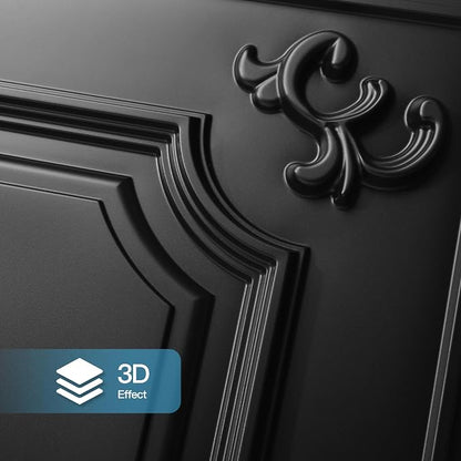 Art3d Drop Ceiling Tiles 24x24, Wainscoting Panels Glue Up 2x2, Cloud-Black - Image 2