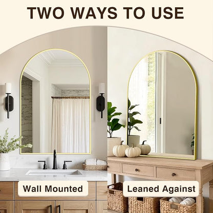 Vanity Bathroom Mirror for Wall, 2 Pack 36”x24” Arched Bathroom Mirror for Over - Image 6