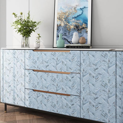 Livelynine 15.8x394 Blue Fabric Peel and Stick Wallpaper - Image 3
