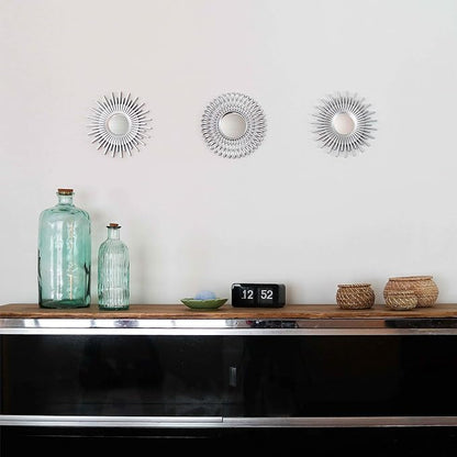 BONNYCO Wall Mirrors Pack of 3 Round Silver Mirrors - Image 5