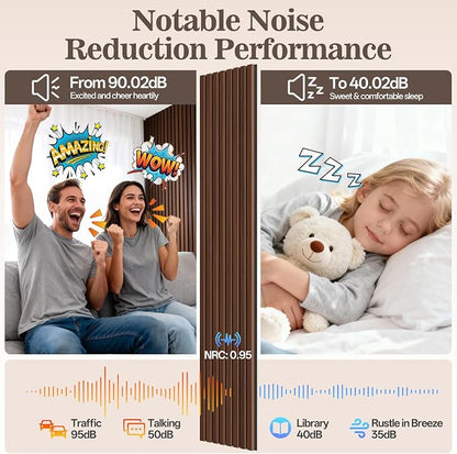 4 Pack Wood Panels for Wall, 94.4" x 12.8" Acoustic Wood Slat Wall Panel for - Image 4