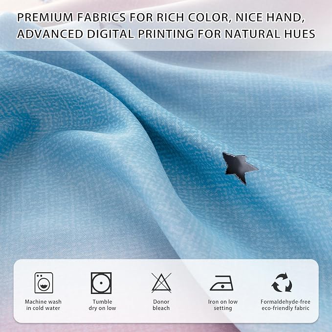 XiDi Curtains for Bedroom Decor, Rainbow Pink Purple/62/84 - Image 5