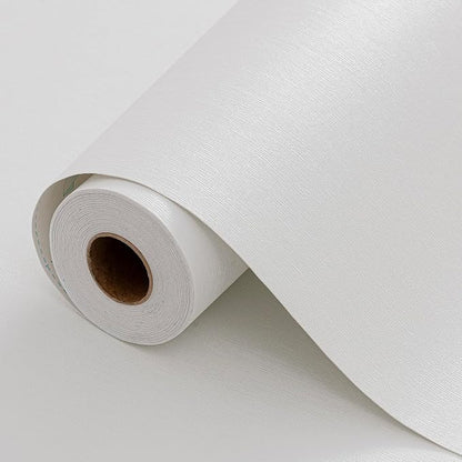 Grasscloth White Peel and Stick Wallpaper 20.8"x394" Thick Slight Embossed by HyunHome