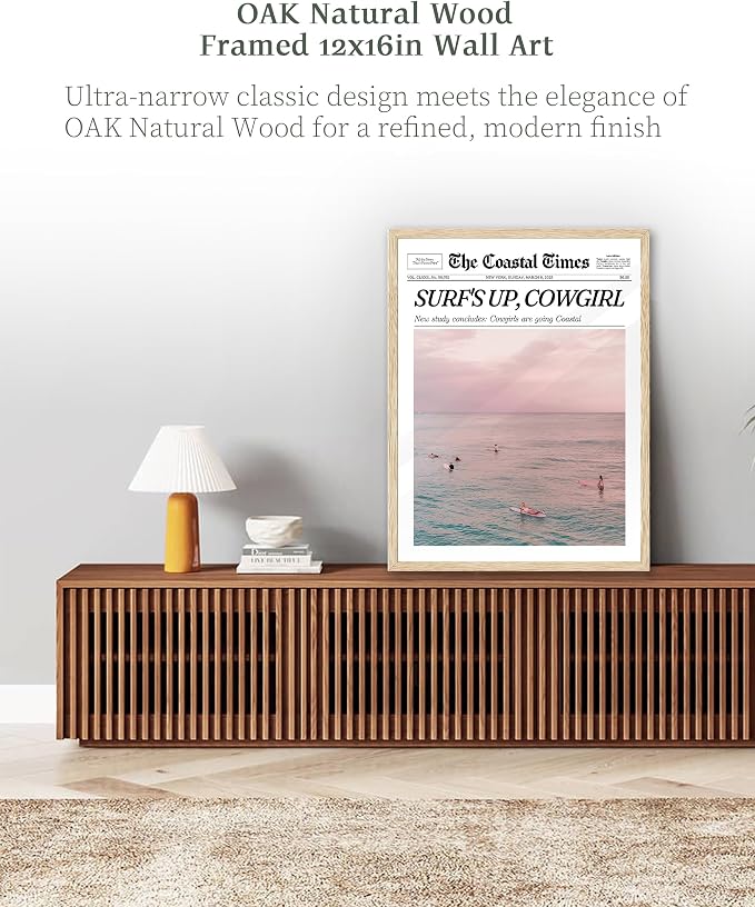 iHery Framed Trendy Coastal Cowgirl NewsPaper Wall Art Prints, New York News - Image 3