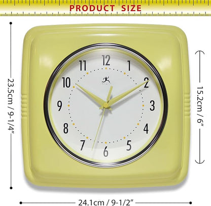 Infinity Instruments Retro Wall Clock – 9-Inch Square, Silent & Non-Ticking – - Image 5
