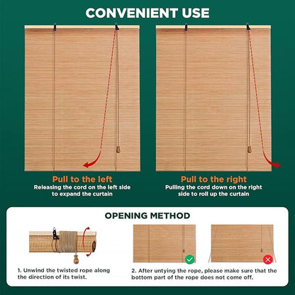 Bamboo Blinds for Interior Windows Easy to Install Bamboo Shades for Indoor - Image 5