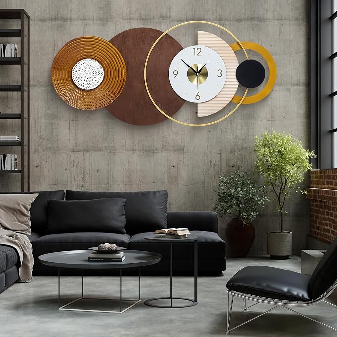 47.2x22.8 inch Large Mid Century Wall Clock - Image 4