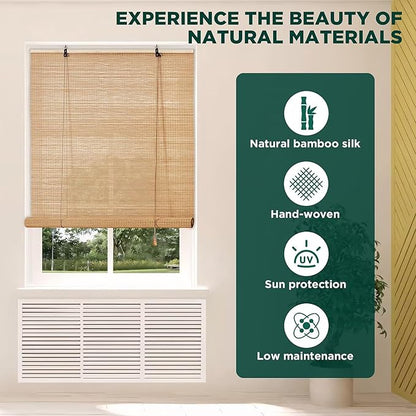 Bamboo Blinds for Interior Windows, Custom Roller Shades for Indoor Window and - Image 2