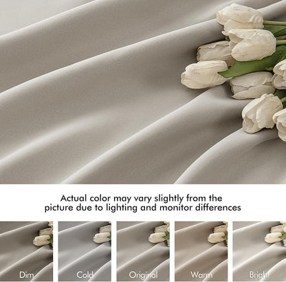 MIULEE Natural Back Tab Blackout Curtains 108 Inch Long 2 Panels Set - Image 8