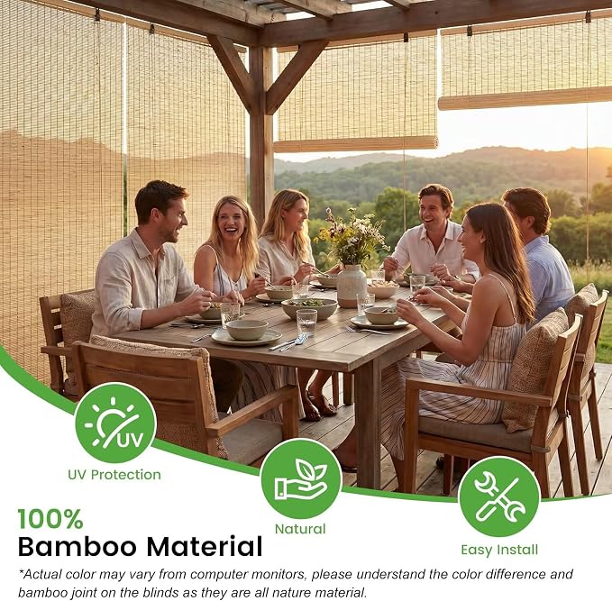 Bamboo Blinds Easy to Install Bamboo Shades - Image 4