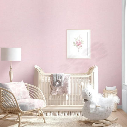 15.75"x787.4" Pink Wallpaper Peel and Stick Removable Grasscloth Textured - Image 4
