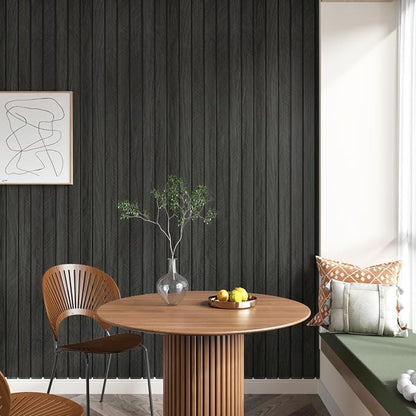 Grey/Black 3D Wood Panels for Wall Decor 197"x11.8" Peel and Stick Faux Wood - Image 4
