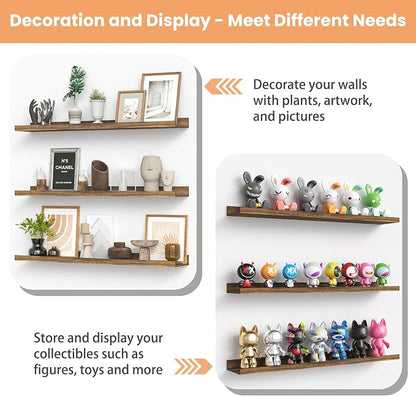 upsimples Floating Shelves for Wall, 47.3 Inch Shelves for Decor Storage Set of - Image 6