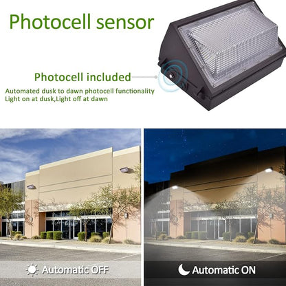 LED Wall Pack Light with Dusk to Dawn Photocell, 120W 15600LM 5000K Daylight - Image 3