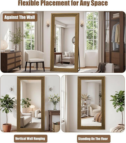Full Length Mirror 71"x30", Large Solid Wood Frame Floor Mirror, Leaning Floor - Image 4