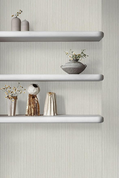 TANONE Beige Grasscloth Peel and Stick Textured Wallpaper 17.7'' x 118'' - Image 8