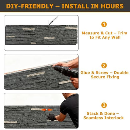 ROOMTEC 1-Pack Faux Stone Wall Covering Panels - Image 5