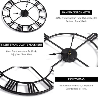 LEIKE 16" Large Wall Clocks Battery Operated, Round Modern Silent Non-Ticking - Image 3