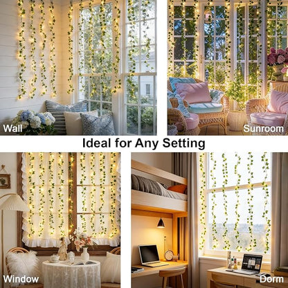 suddus Vines with Light for Bedroom, 200 LED Fairy Lights with Vines, Ivy - Image 2