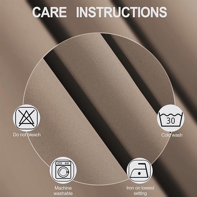 LEMOMO Cappuccino Blackout Curtains 42 x 54 Inch Length Set of 2 Panels Grommet - Image 4