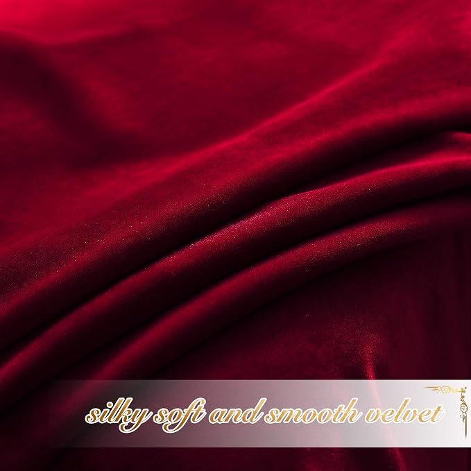 NICETOWN Christmas Red Velvet Curtains and Drapes, Extra Long Elegant Wall - Image 5