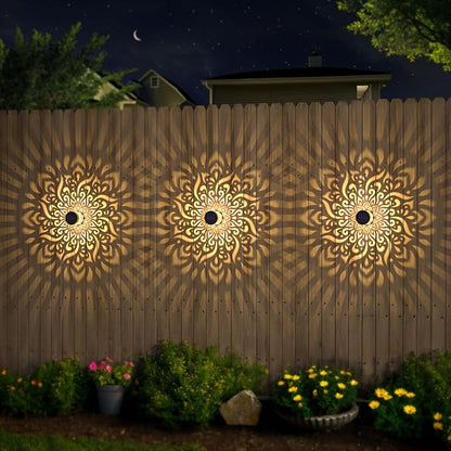 4 Pack Large Solar Fence Lights Metal Solar Powered Outdoor Wall Deck Step - Image 3