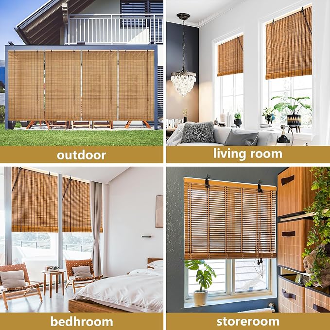 40x48 Inch Bamboo Blinds for Interior Windows, Light-Filtering & Privacy - Image 5