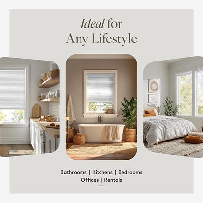 CHICOLOGY Cordless Mini Blinds for Indoor Windows, 48.5" W x 48" H, Light - Image 3
