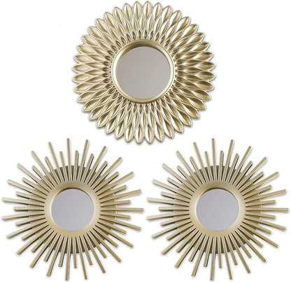 BONNYCO Gold Mirrors for Wall Pack of 3, Round Wall Mirrors Bedroom Room and by BONNYCO