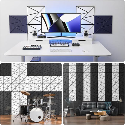 12 pack Acoustic Panels With Self-Adhesive, Sound Panels High Density, - Image 4