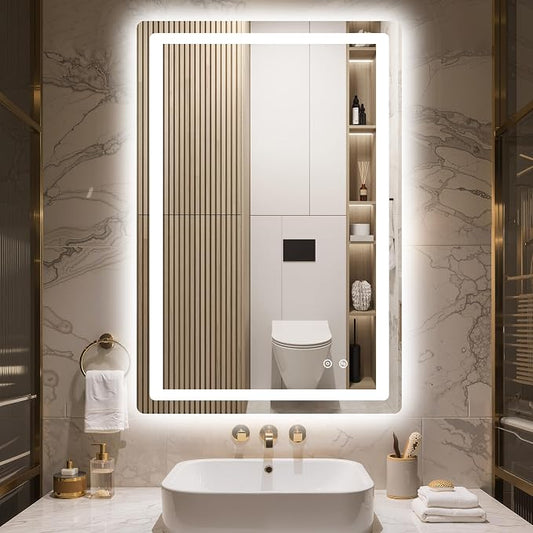 Delma LED Bathroom Mirror with Lights, 36x24 Vanity Mirror by Delma