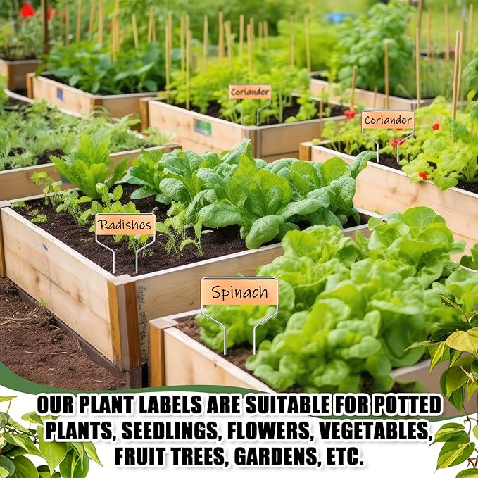 Moxweyeni 60 Pcs Metal Garden Tags Plant Labels for Garden Waterproof Plant Markers with 2 Permanent Pen Planting Nursery Garden Tags Reusable Garden Labels Stake for Plants (Copper Color,6 Inch)