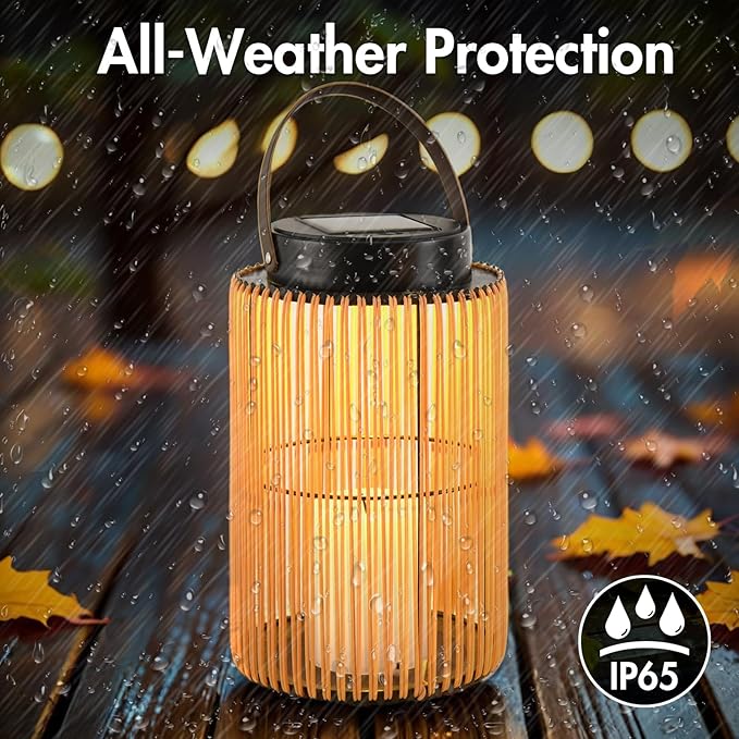 2 Pack Solar Lanterns for Outdoor Waterproof, ZBLUXBZ Outdoor Table Lamp for Outside Hanging Solar Lights, LED Garden Cordless Lights Perfect for Patio and Pathway Lighting (11-inch Height, Yellow)