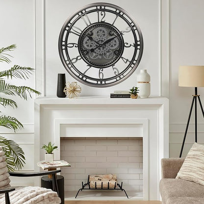 CLXEAST 28 Inch Large Industrial Moving Gear Wall Clock - Image 4