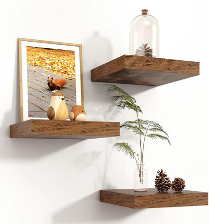 Square Floating Shelves for Wall 8"W x 8"D x 1.2"H, Small Engineered Wood Wall by Venusmiles