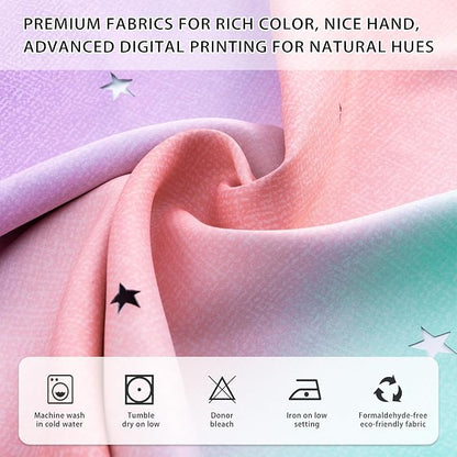 XiDi Curtains for Bedroom Decor, Kids Room Curtains for Girls Rainbow Colour - Image 5