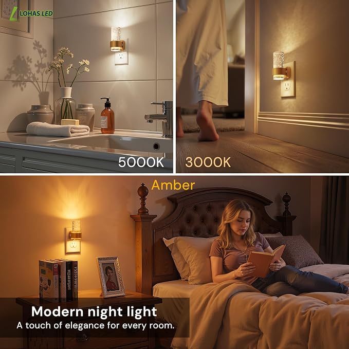 L LOHAS LED Night Lights Plug into Wall, 2 Pack Mini Dimmable Night Light - Image 6