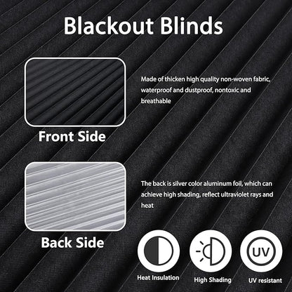 Window Blinds Cordless Blackout No Drill Cut to Size Clip On Stick On Self - Image 5