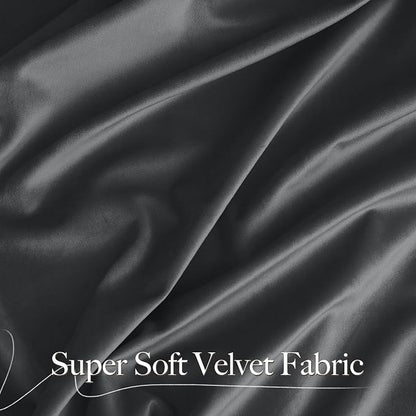 NICETOWN Grey Velvet Curtains 144 inches Long - Image 2