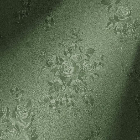 Erfoni 394"x17.7" Green Floral Embossed Wallpaper by Erfoni