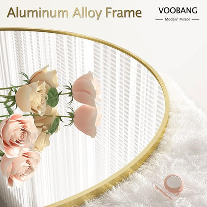 VooBang Round Mirror 23.6" Gold Wall Mounted Circle Mirrors Vanity Mirror - Image 3
