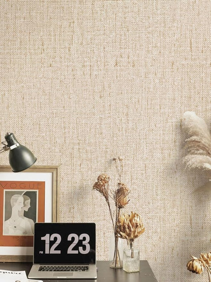 Beige Grasscloth Peel and Stick Wallpaper Textured Contact Paper 15.7inch x - Image 5