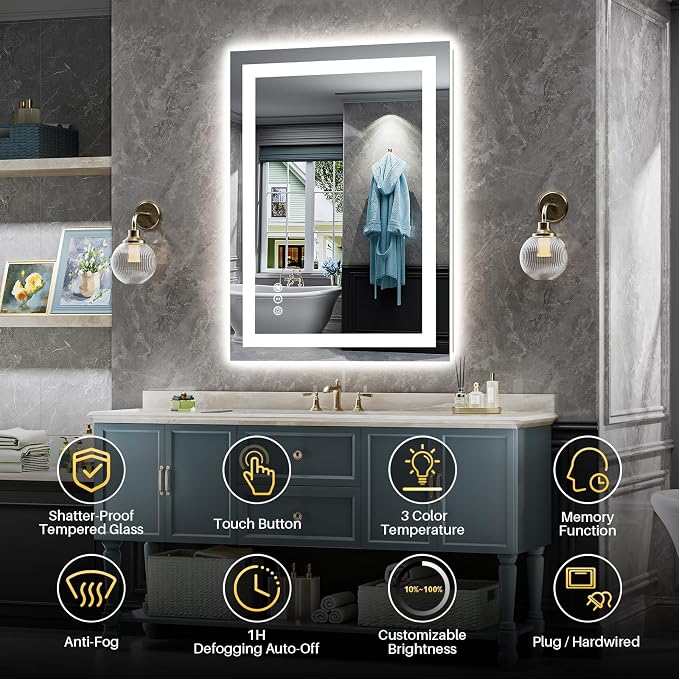 Briivue 24x36 Inch LED Bathroom Mirror - Image 2