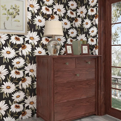 Laatse Boho Wallpaper Peel and Stick Dark Floral Contact Paper 17.5in x 118in - Image 4
