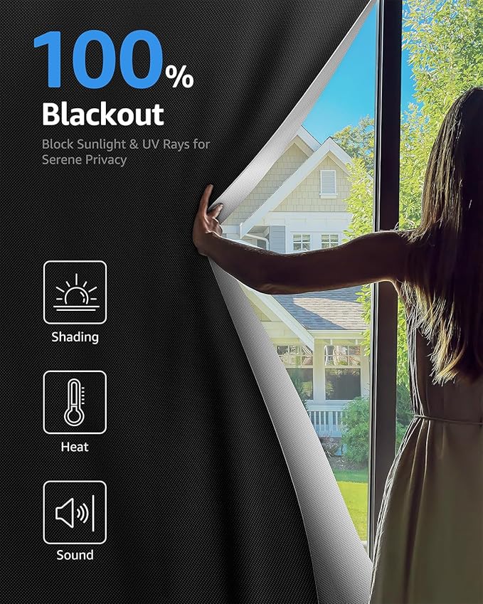 Sumobaby Blackout Curtains for Bedroom Portable 69"x60", No Drill Blackout - Image 2