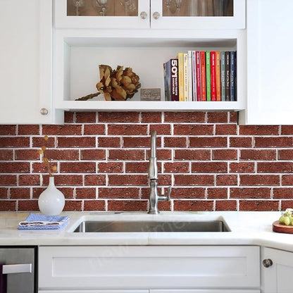 3D Peel and Stick Faux Brick Wall Panels 11.8" x 11.8" 10-Pack, Small - Image 10
