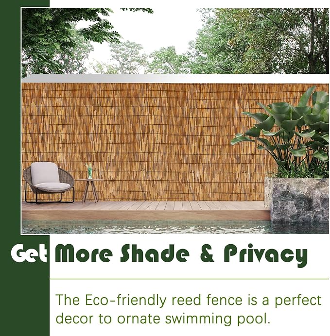 Barydat 2 Pcs 4 x 10 ft Reed Fence Roll, 85% Shade Bamboo Privacy Screen - Image 8