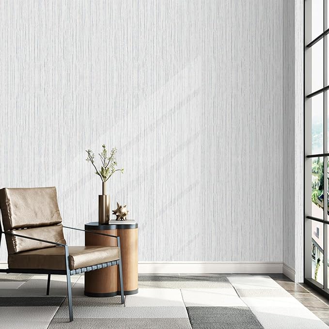 Beige Grey Grasscloth Peel and Stick Wallpaper 15.74" X 118.11" Boho Textured - Image 4