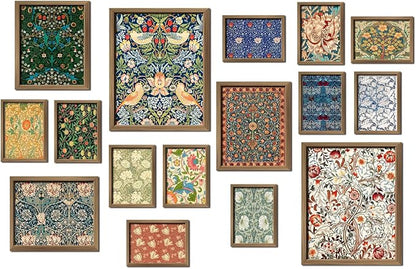 ANERZA 16 PCS William Morris Wall Art Decor, Floral Wall Prints by ANERZA